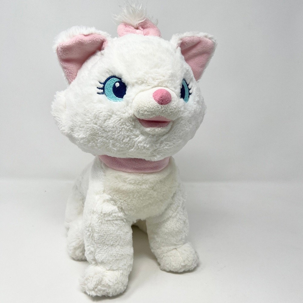 Disney Store The Aristocats Marie Plush White Pink Kitten Stuffed Animal 12 inch